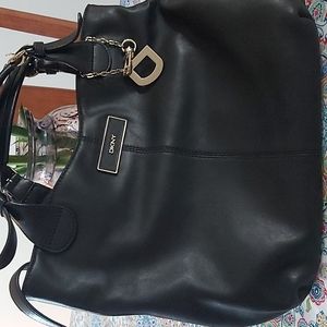 Black leather bag